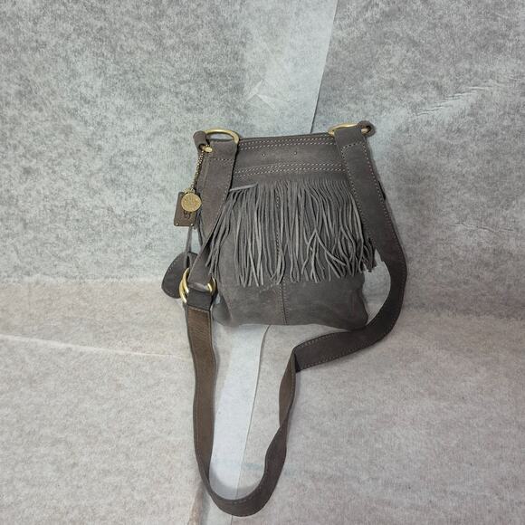 UGG Handbags - Authentic UGG Australia Suede Tassel Messenger Bag Gray - Y2K Vintage